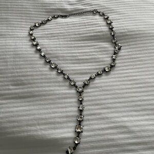 Black Necklace with Crystal Accents